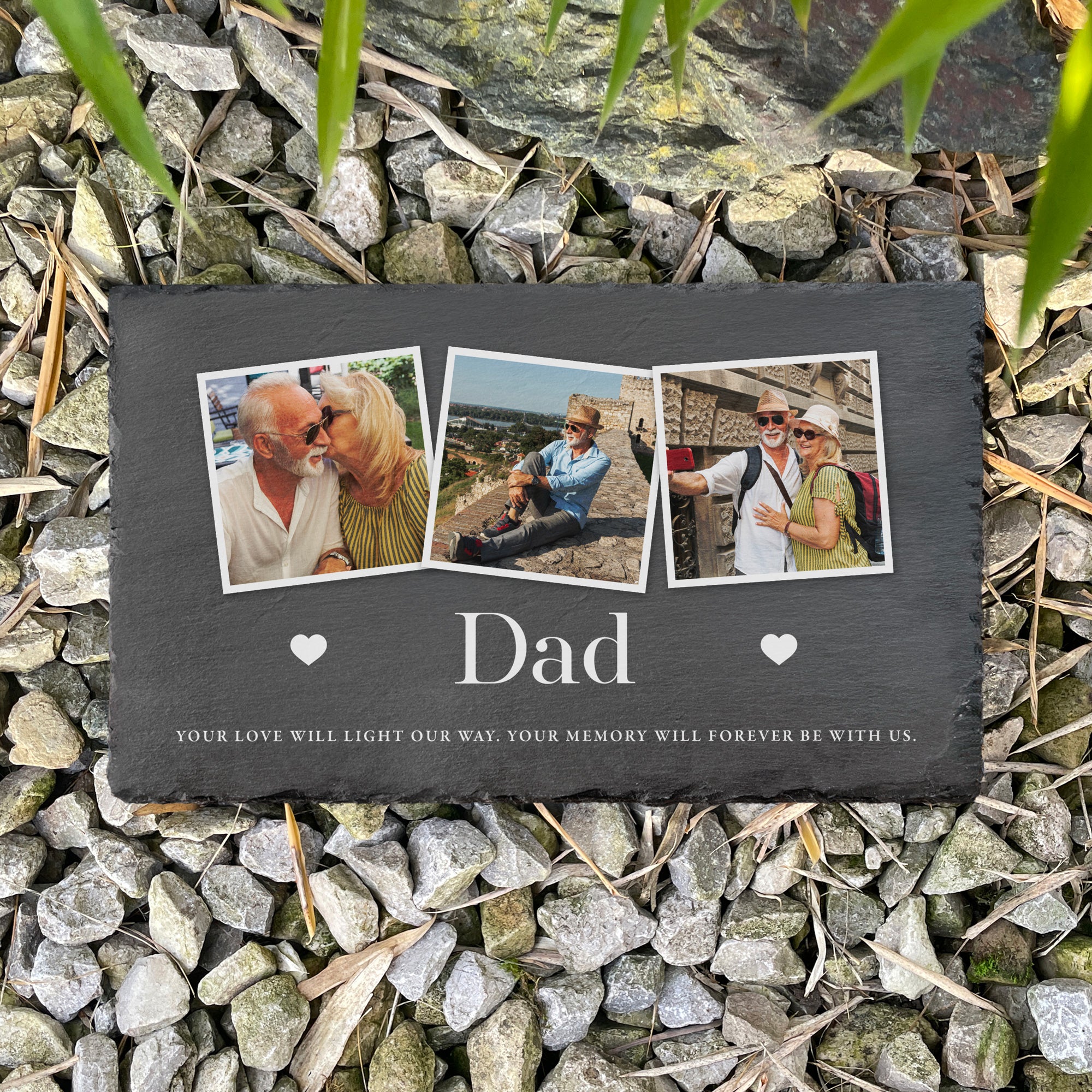 Personalized Photo Memorial Slate Grave Marker - 30 x 20cm Engraved Headstone for Loved Ones - Perfect for Cemetery, Garden, or Home Memorial Display