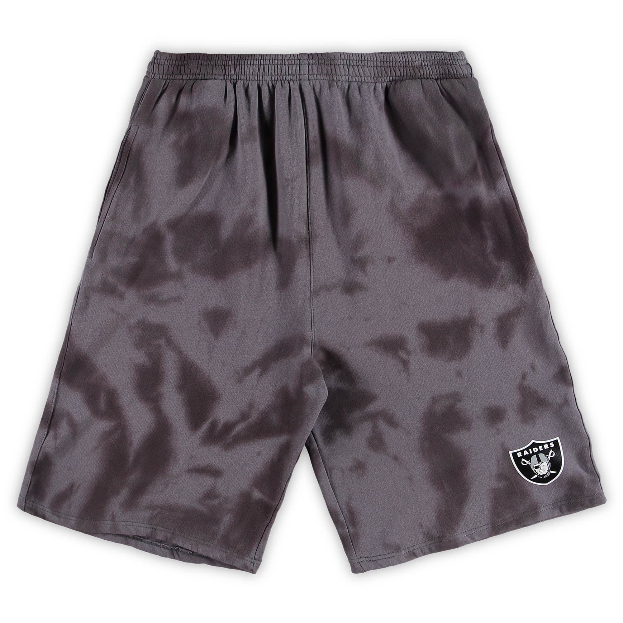 Las Vegas Raiders Big & Tall Tie-Dye Shorts for Men - Charcoal NFL Fan Apparel - Perfect for Game Day, Tailgating & Casual Wear
