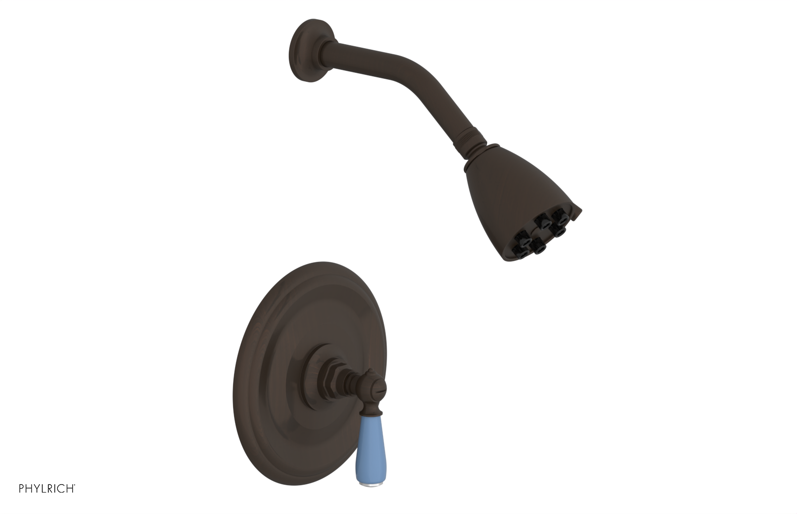 Jamestown Pressure Balance Shower Set with Lever Handle & Light Blue Accents - 165 22 - Perfect for Modern Bathroom Renovations & Spa-Like Shower Experience