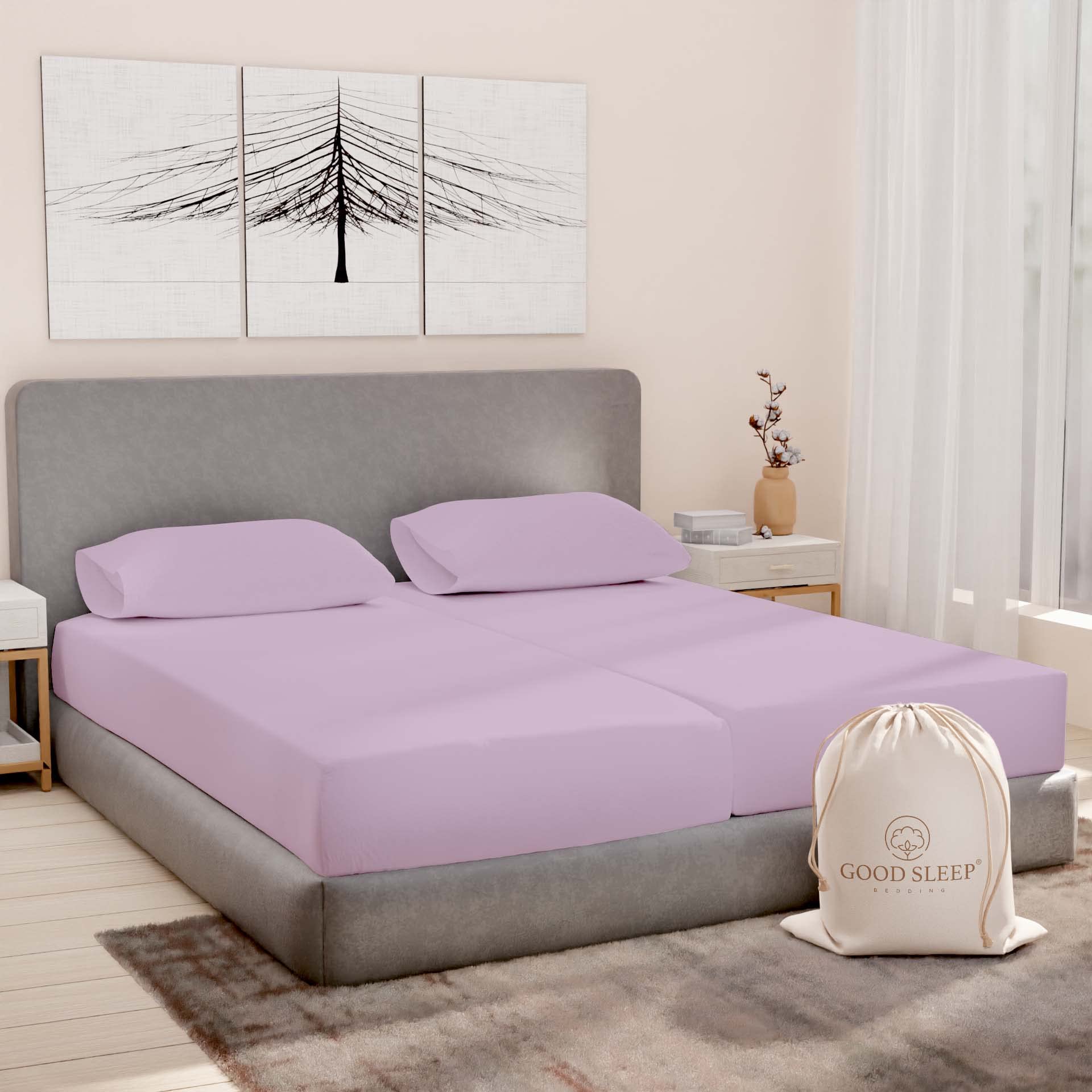 Luxury 1000 TC Egyptian Cotton Split King Sheet Set - 5 Piece 100% Cotton Sateen Sheets for Adjustable Beds (2 Fitted with 16