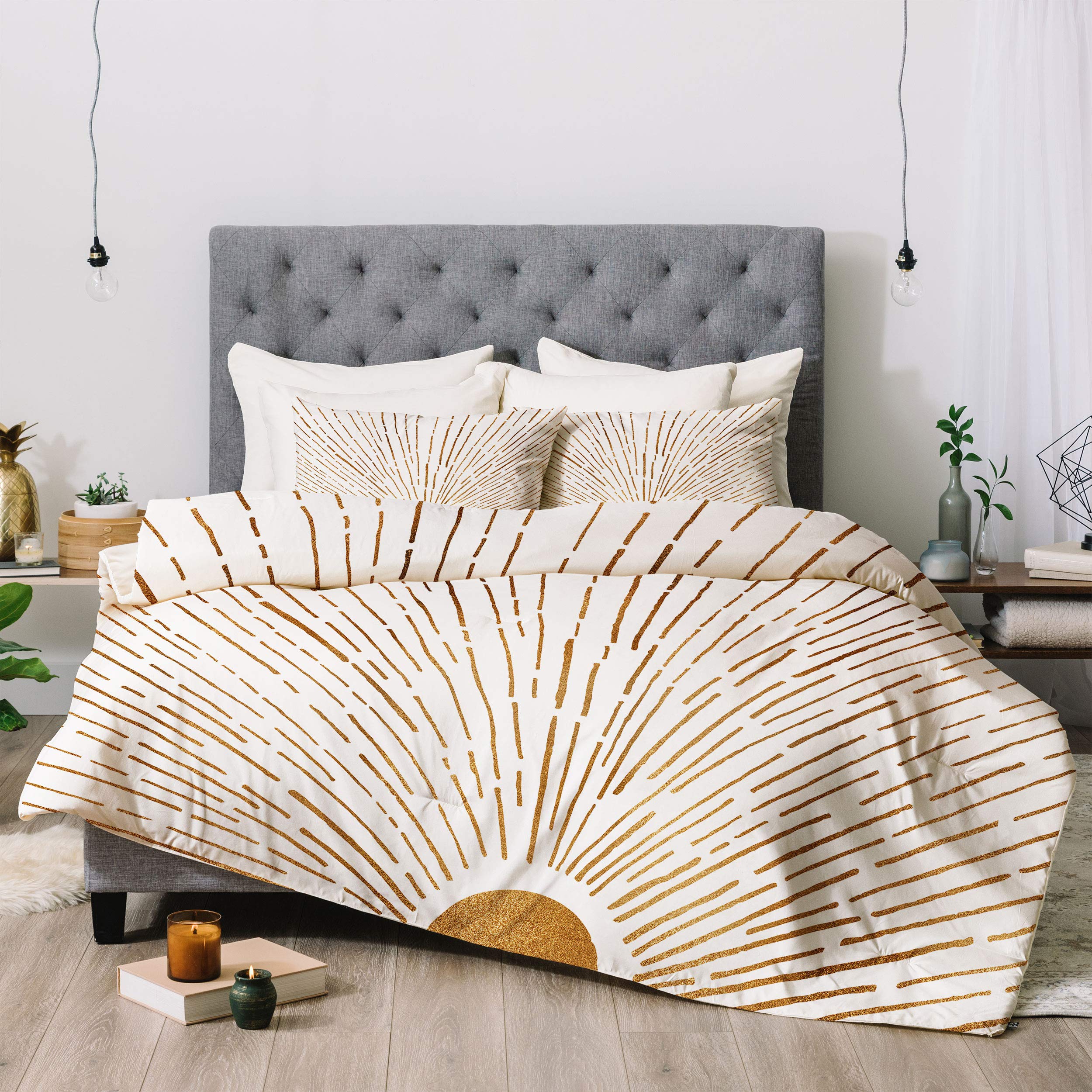 Let The Sunshine In Modern Tropical Comforter Set with Pillowcases - Twin/XL Size - Vibrant Bedding for Beach House, Boho Bedroom & Vacation Home Decor