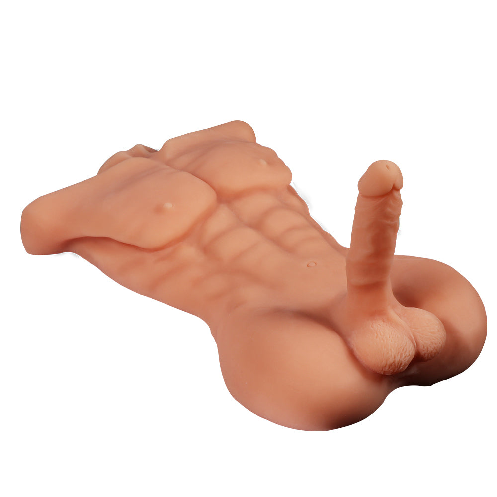 Realistic Male Sex Doll Torso with 6 Dildos - Lifelike Adult Toy for Men & Women - Perfect for Solo Play, Couples & BDSM Scenes