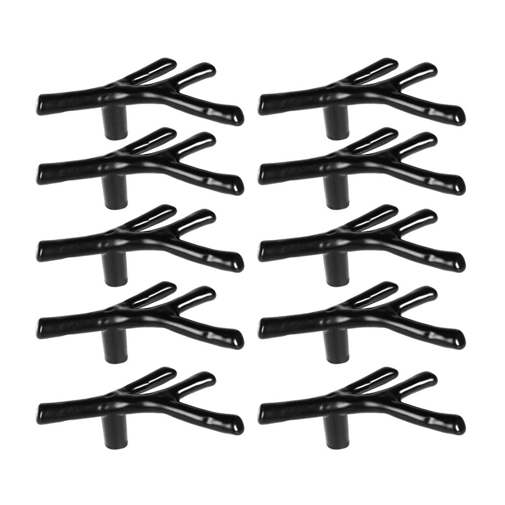 10PCS Vintage Black Cabinet Pulls Handles - Antique Tree Twig Drawer Dresser Pulls for Kitchen, Bedroom & Bathroom - Decorative Cupboard Knobs & Mini Furniture Handles - Perfect for Farmhouse, Rustic & Shabby Chic Home Decor