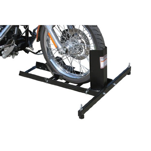 Heavy Duty Motorcycle Wheel Chock Stand - Universal Bike Stabilizer for Trucks, Trailers & Garage Floors - Secure Parking & Transport Solution for Harley, Honda, Yamaha & More (Perfect for Road Trips, Storage & Maintenance)