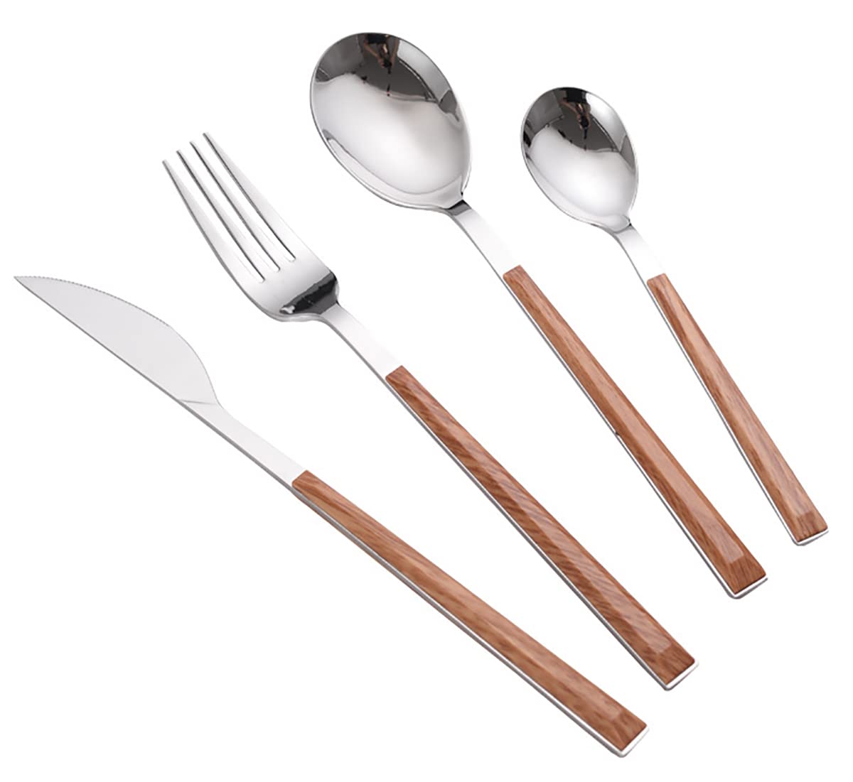 IKXO 32-Piece 18/10 Stainless Steel Flatware Set for 8 - Satin Finish Silverware Set with Knives, Forks, Spoons - Durable Kitchen & Tableware for Camping, Office, School Lunch - Dishwasher Safe - Perfect for Dinner Parties, Picnics & Everyday Use
