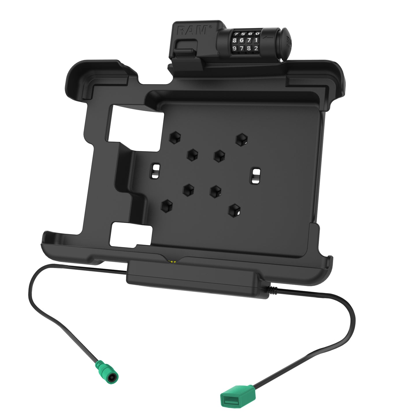 GDS® Combo Locking Power & Data Dock for Zebra XSLATE L10 (RAM HOL ZE15PDCLU) - Secure Charging Station for Retail, Warehouse & Industrial Use