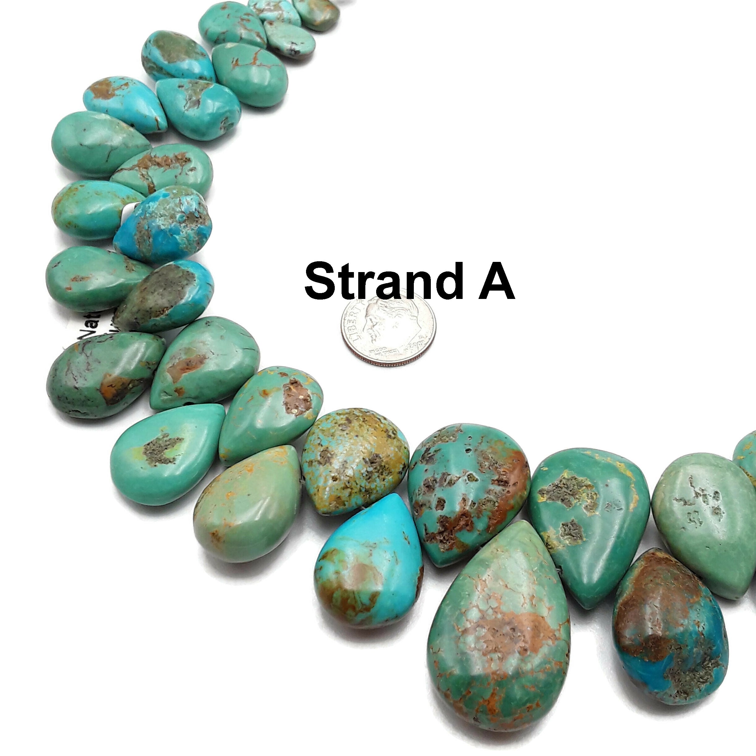 Genuine Natural Turquoise Graduated Smooth Tear Drop Beads 12-30mm 15.5 Inch Strand for Jewelry Making, DIY Crafts, Necklace & Bracelet Designs - Perfect for Bohemian, Southwest & Native American Style Accessories