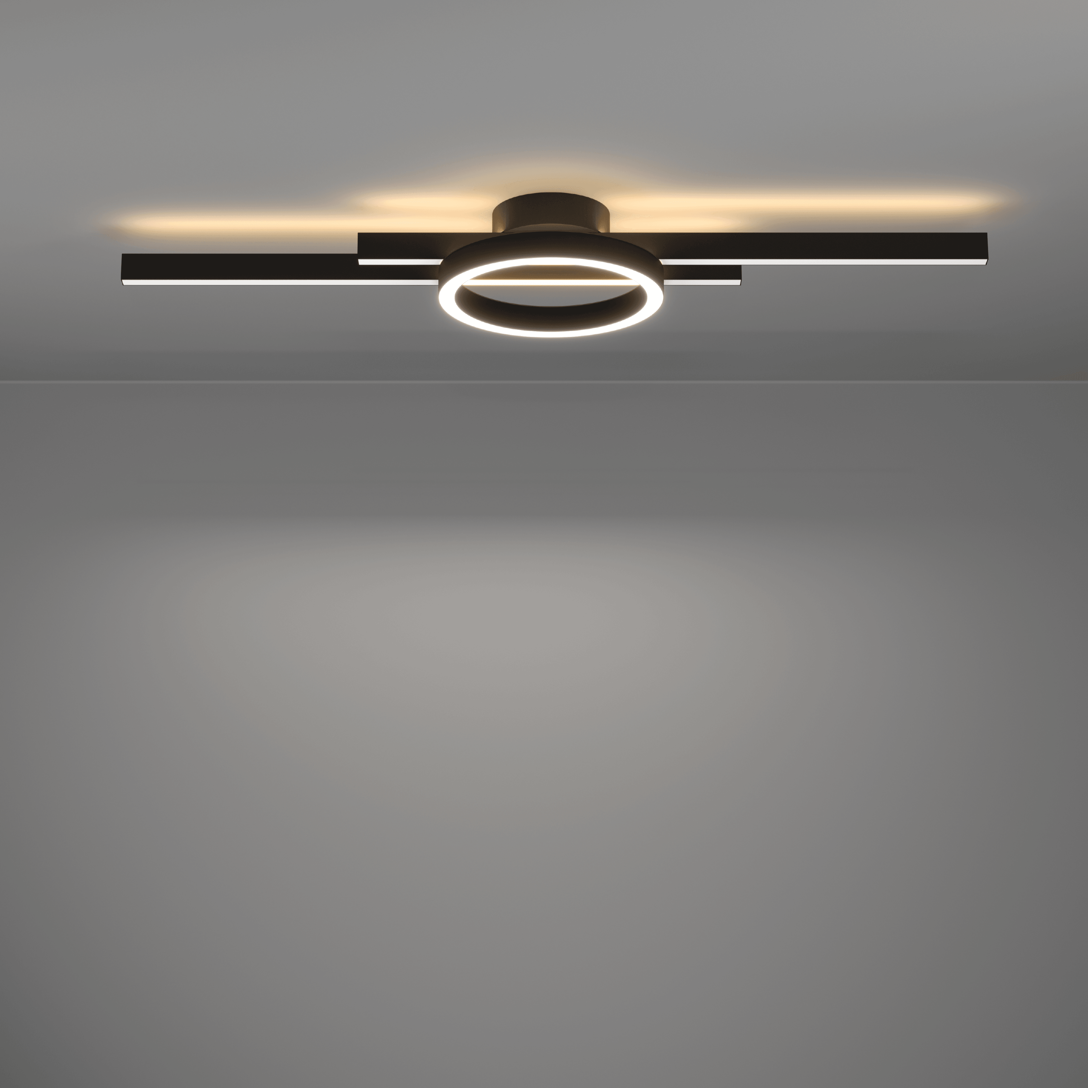 Eglo Amandolo Black LED Flush Mount Ceiling Light Fixture - Modern Dimmable Lighting for Bedroom, Kitchen, Hallway & Living Room