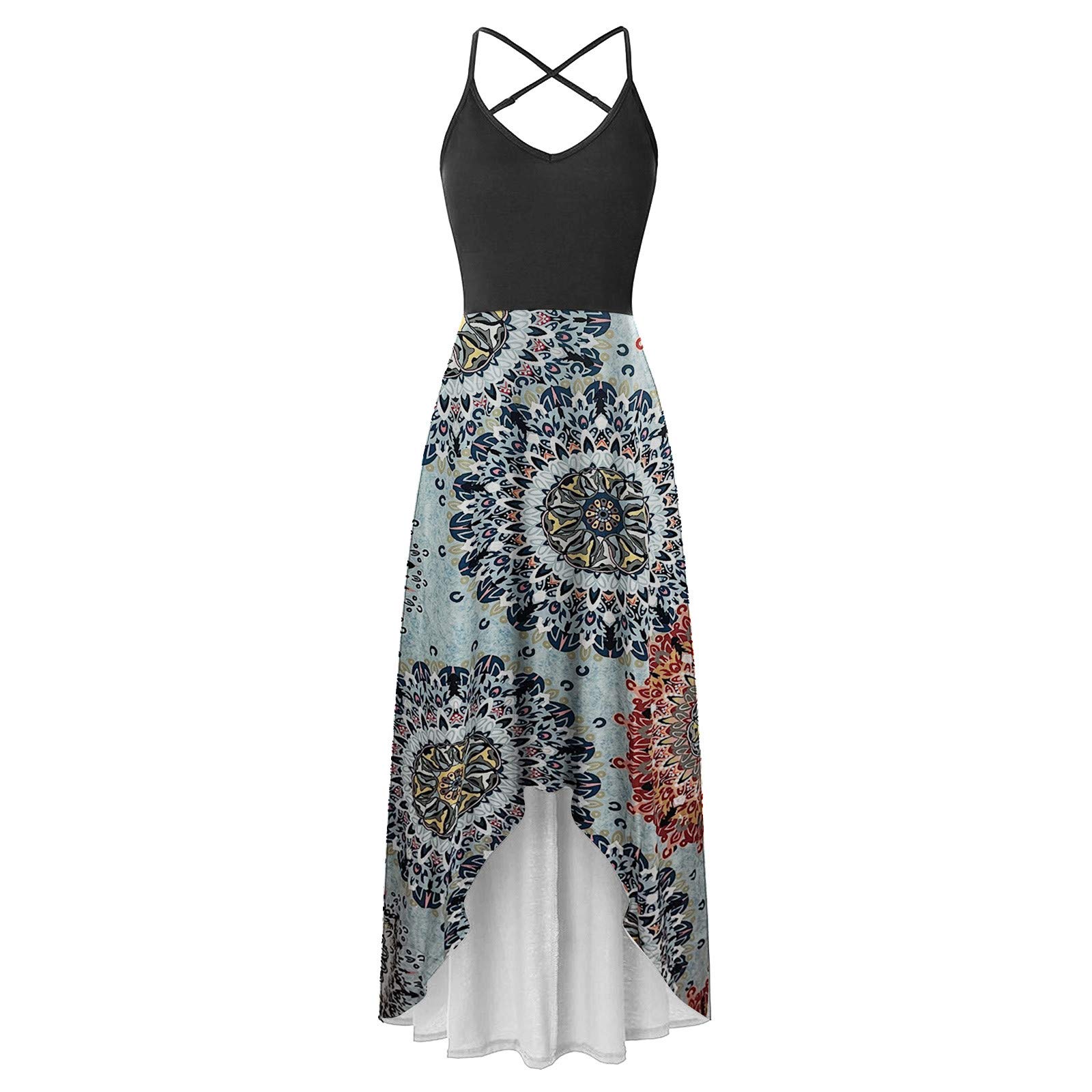 Floral Print Women's Sleeveless Maxi Dress - Loose Fit Long Summer Beach Dress for Casual Outings & Vacation Wear | Perfect for Beach Parties, Tropical Getaways and Summer Fashion