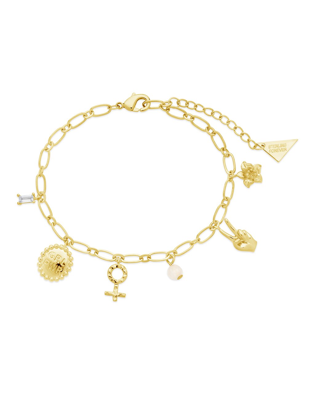 Louisa CZ & Stone Charm Bracelet for Women - Elegant Cubic Zirconia & Gemstone Jewelry Gift for Birthday, Anniversary | Perfect for Parties, Weddings & Everyday Wear