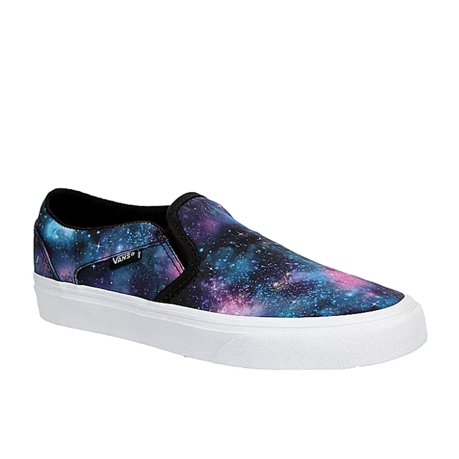 Vans Unisex Asher Slip-On Sneakers - Galaxy Print Casual Shoes for Men & Women | Comfortable Walking & Skateboarding Shoes for Everyday Wear