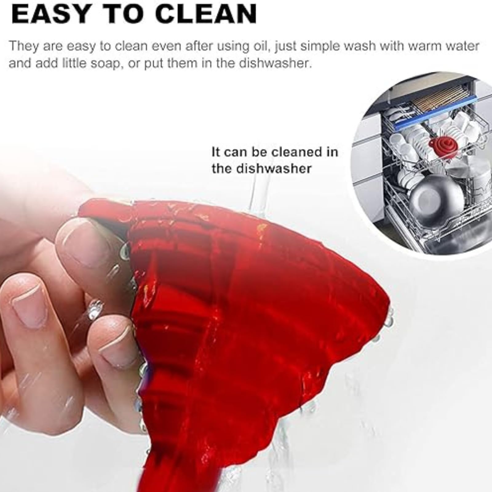 TASMAX Flexible Silicone Funnel - Foldable Mushroom Shape Kitchen Funnel for Oil, Liquids & Powder Transfer - Heat Resistant & Reusable - Pack of 3 - Perfect for Cooking, Baking, Auto Maintenance & DIY Projects
