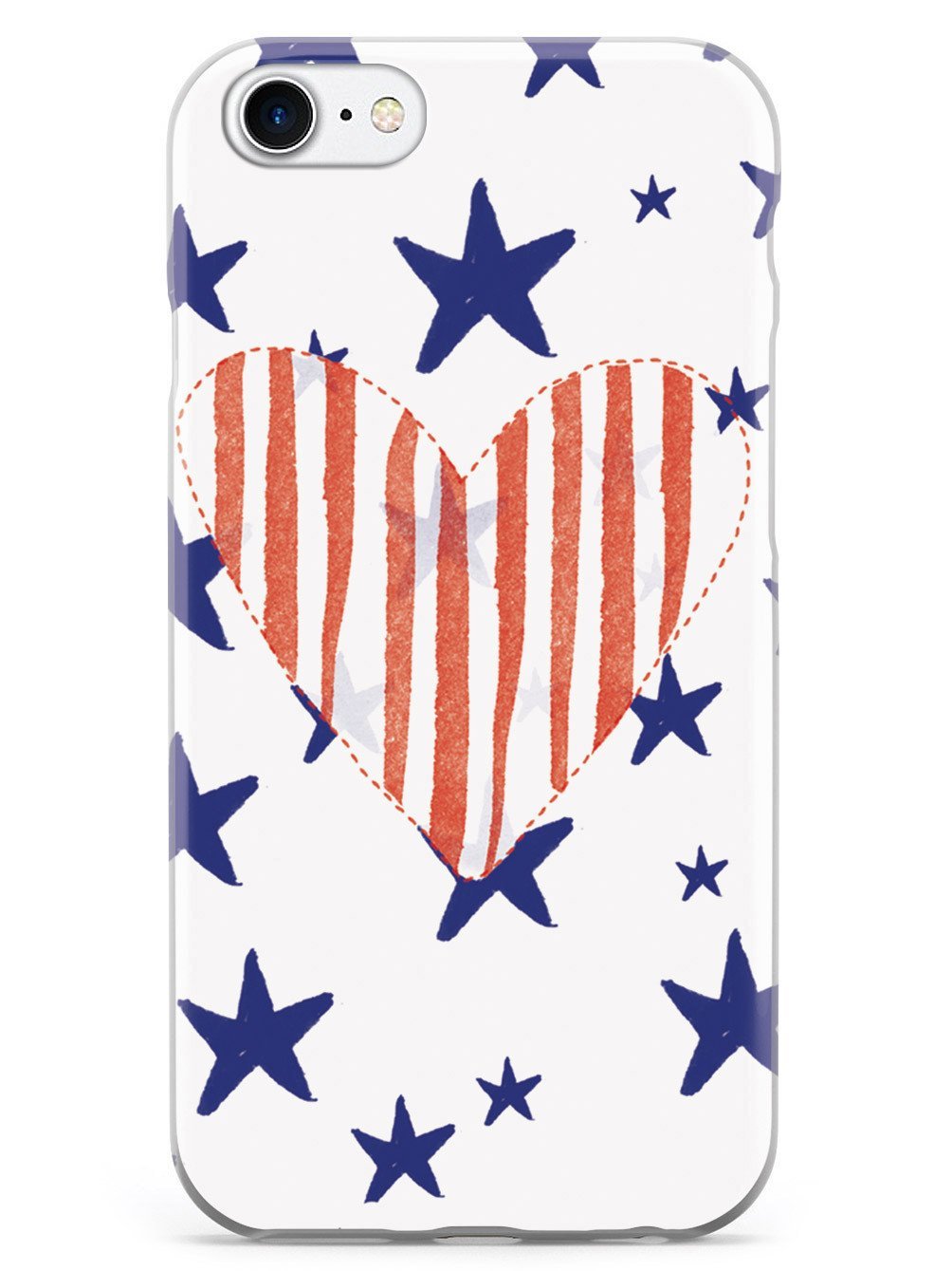 Inspired Cases - Patriotic Stars and Stripes 3D Textured Protective Phone Case for Apple iPhone 8 | Shockproof & Slim Design | Perfect for Everyday Use, Travel & Outdoor Activities