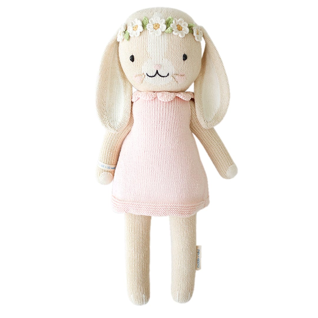 Cuddle+Kind Hannah the Bunny (Little) - Handmade Organic Cotton Stuffed Animal for Babies & Kids - Perfect for Cuddling, Gifts, and Nursery Decor