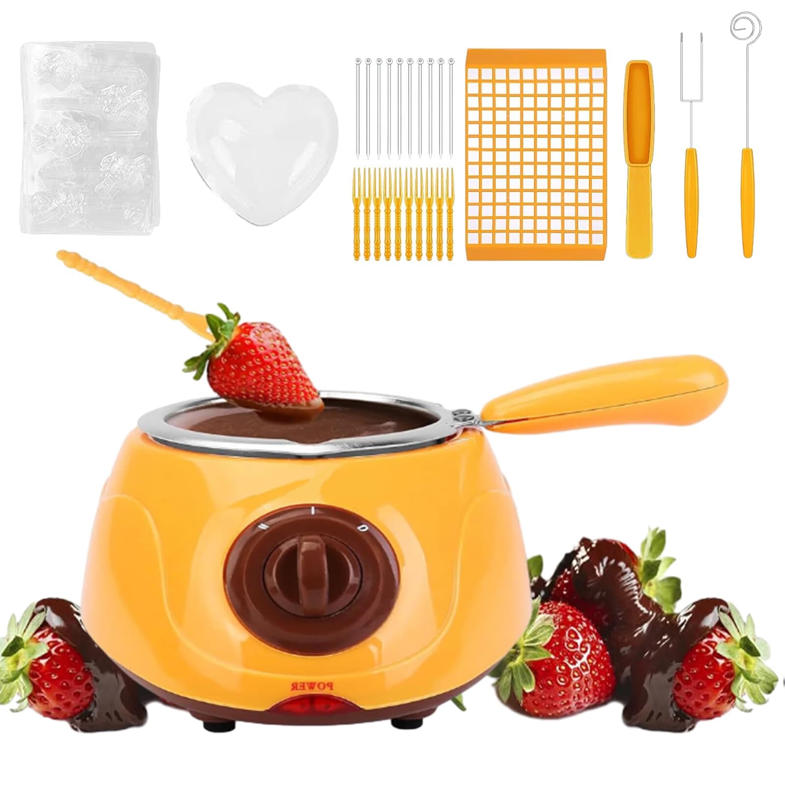 Mini Electric Chocolate Melting Pot 8.45oz - 2-Temperature Fondue Warmer for Chocolate & Cheese - Perfect for Home Parties, Valentine's Day & Dessert Making