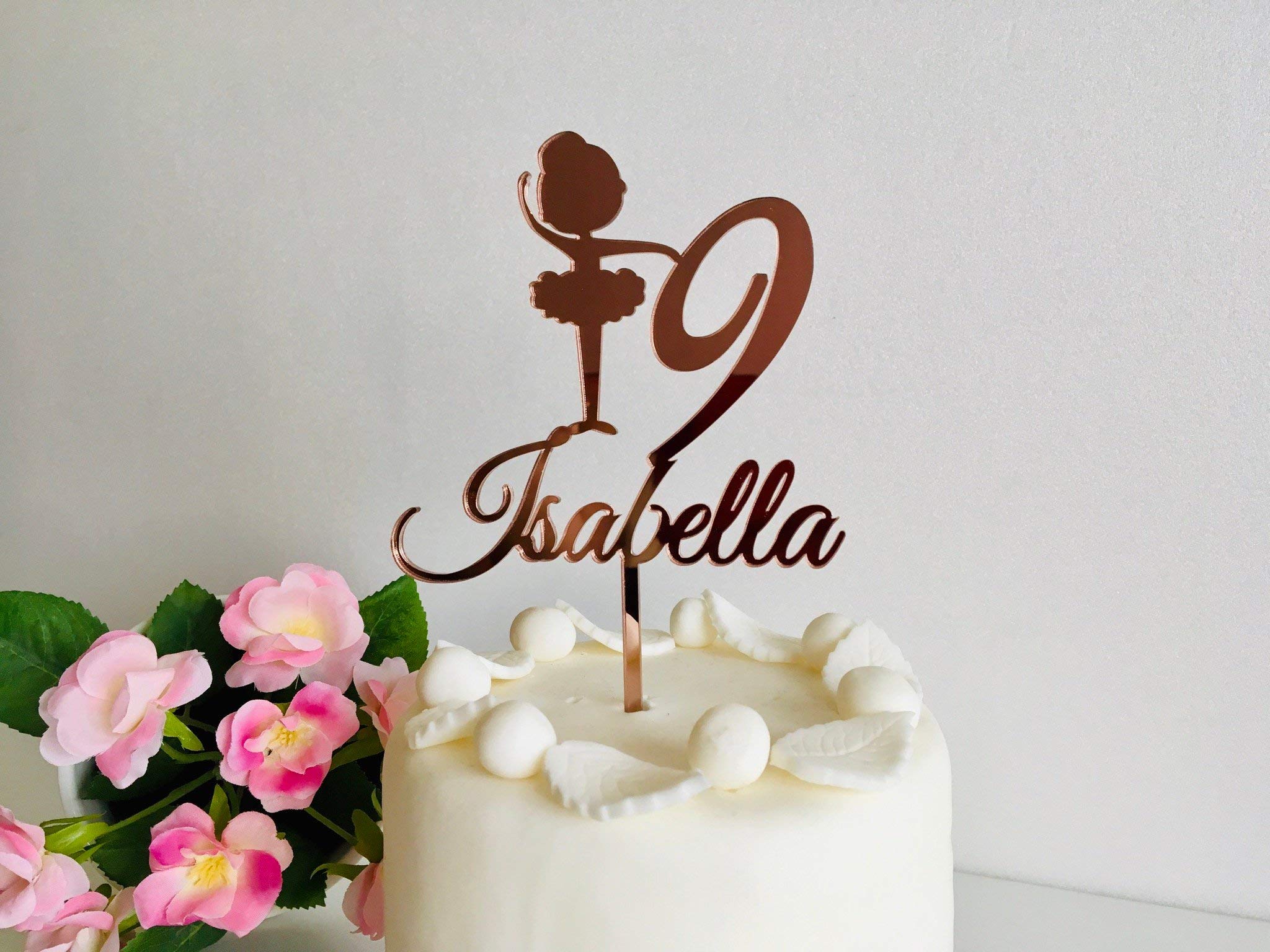 Custom Personalized Cake Topper for Girls - Ballerina Design with Name & Age - Elegant Birthday Cake Decorations for Princess Themed Parties, Ballet Celebrations & Dance Recitals - Perfect for Wedding Showers, Baby Showers & Special Occasions