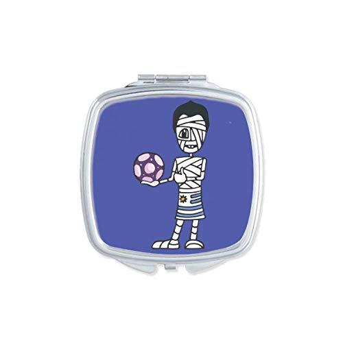 DIYthinker Uruguay Soccer Player Cartoon Travel Mirror - Portable Double-Sided Compact Makeup Mirror for Purse, Gym Bag & Travel Accessories | Perfect for Home, Office & On-the-Go Touch Ups