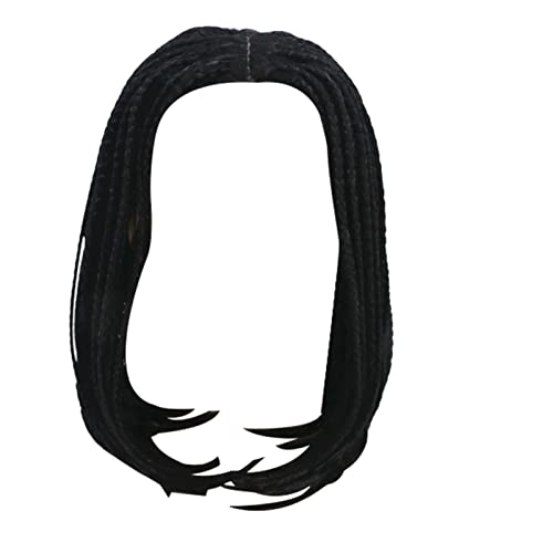 13.7in Short Layered Synthetic Braided Wig for Black Women - African American Three Strand Dirty Braid Human Hair Wig | Perfect for Daily Wear, Cosplay & Protective Styling