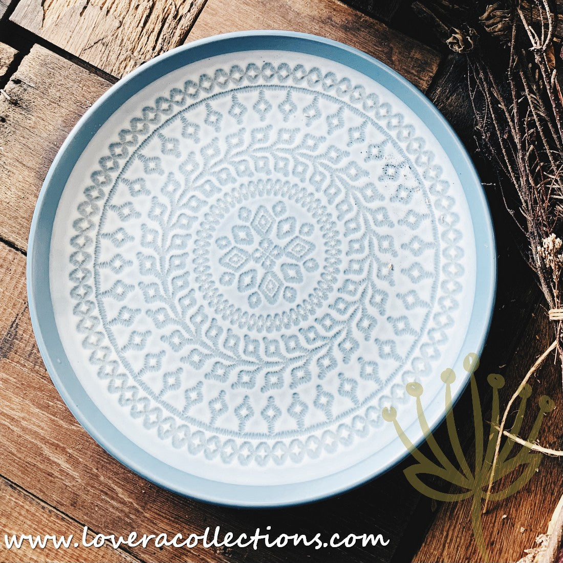 Bohemian Embossed Dinnerware Set - 50% Off + Buy 1 Get 1 Free - Perfect for Boho Chic Dining, Wedding Registry & Home Decor