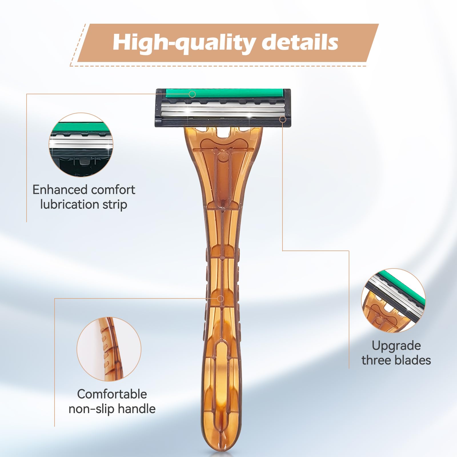 400 Count Kheoxusa 3-Blade Disposable Razors - Individually Wrapped for Travel, Airbnb, Hotels, Shelters & Personal Grooming - Smooth Shaving for Men & Women - Perfect for Home, Gym, Camping & Emergency Kits