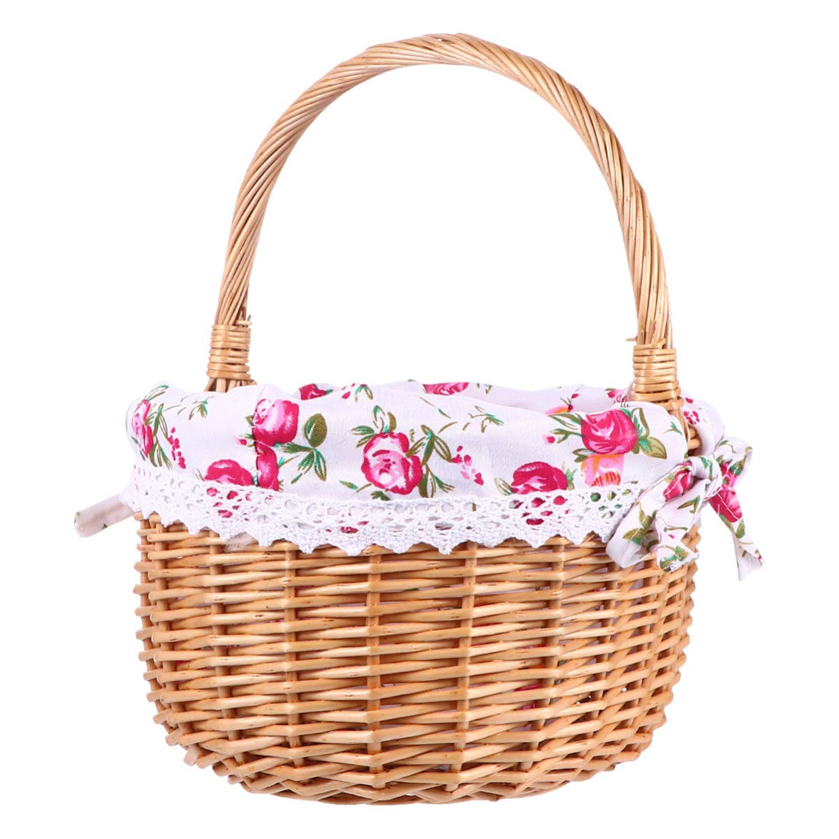Hand-Woven Wicker Storage Basket - Natural Rattan Organizer for Fruits, Flowers & Home Decor | Perfect for Kitchen, Bathroom, Wedding Centerpieces & Gift Packaging | Hemoton 1-Piece Decorative Basket