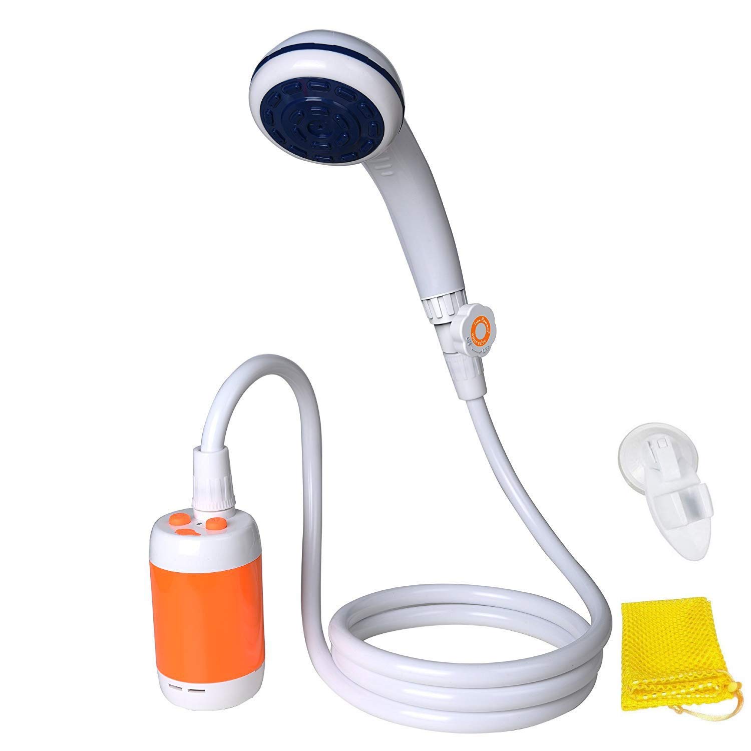 Portable Rechargeable Camp Shower - Outdoor Shower for Camping, Hiking, Beach & Pet Washing - Iron Hammer Battery Powered Shower Pump