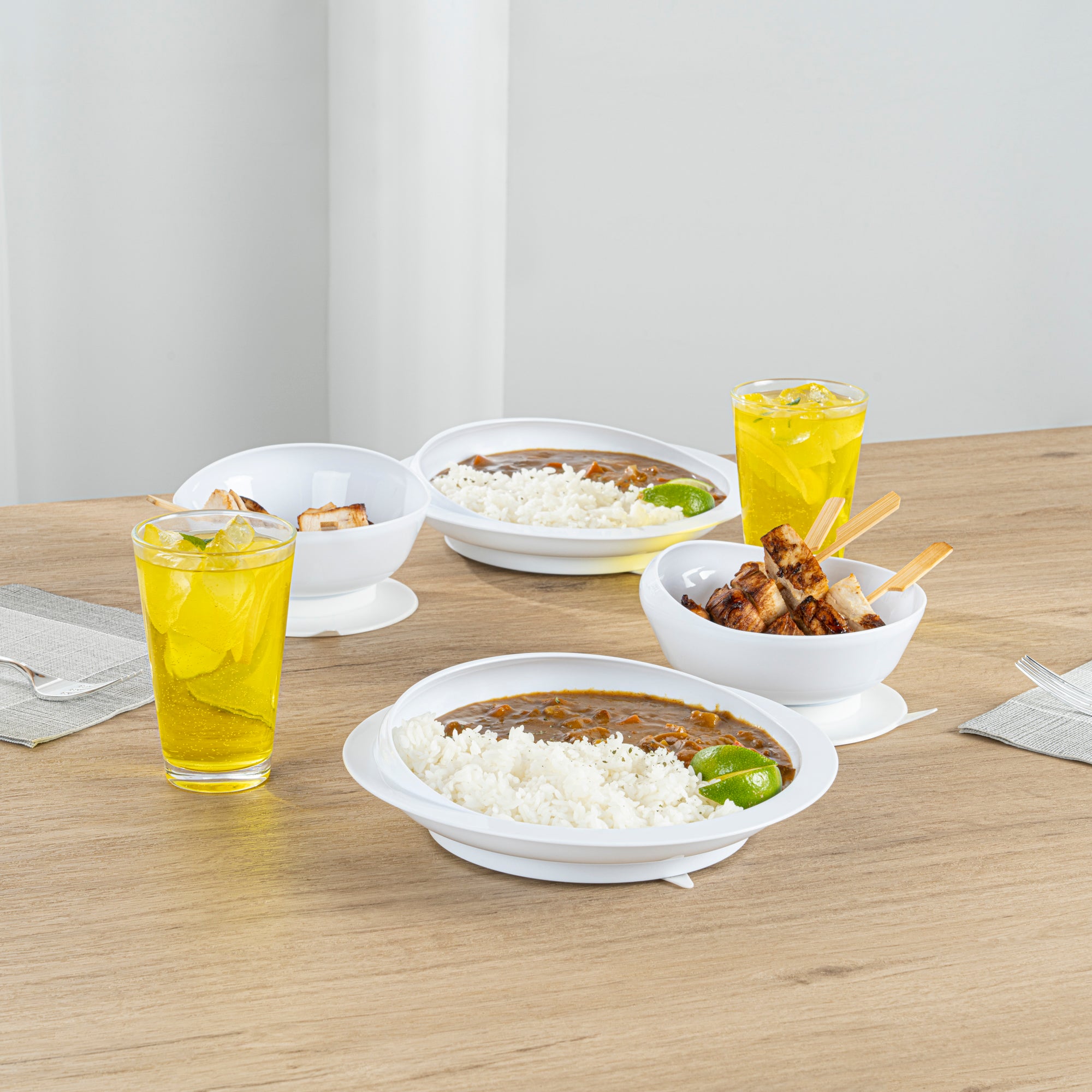 Adapt Tek Round White Plastic 2-Piece Scoop Plate & Bowl Set with Spillproof Design & Suction Base - Includes 1 Plate + 1 Bowl - Perfect for Babies, Toddlers & Kids Mealtime at Home or Travel