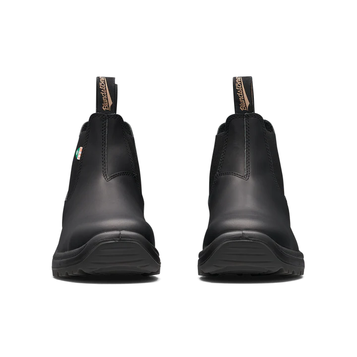 Blundstone 163 Premium Leather Work & Safety Boots for Men - Black Steel Toe, Slip Resistant, Comfortable for Construction & Outdoor Work