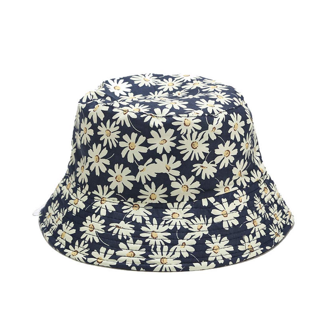 Unisex Cotton Bucket Hat - Packable Daisy Printed Summer Sun Hat for Outdoor, Travel, Beach & Casual Wear - Lightweight & Breathable Fisherman Visor Cap for Sun Protection