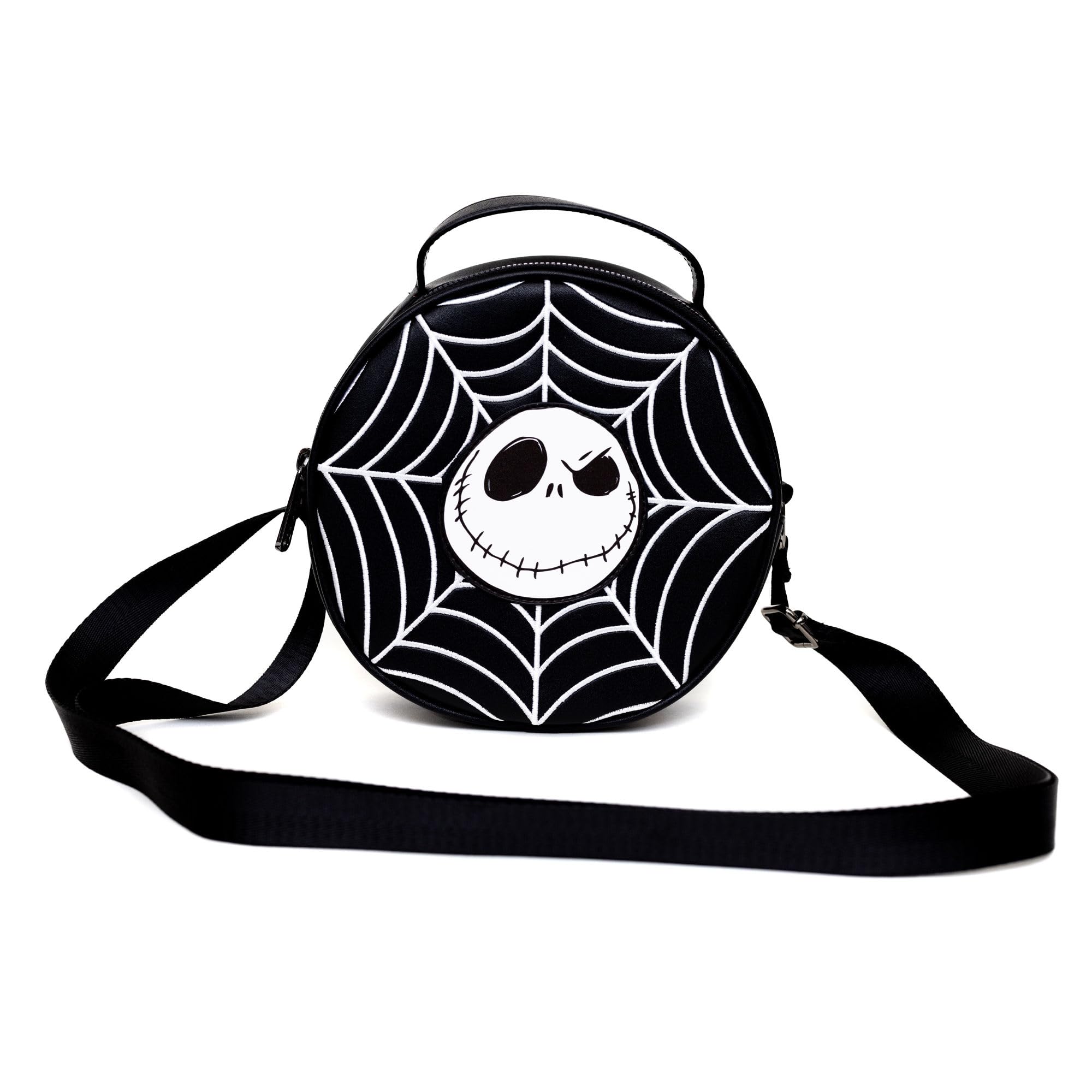 Disney Nightmare Before Christmas Vegan Leather Crossbody Bag - Round Shoulder Purse for Women, Perfect for Halloween, Cosplay, and Everyday Use