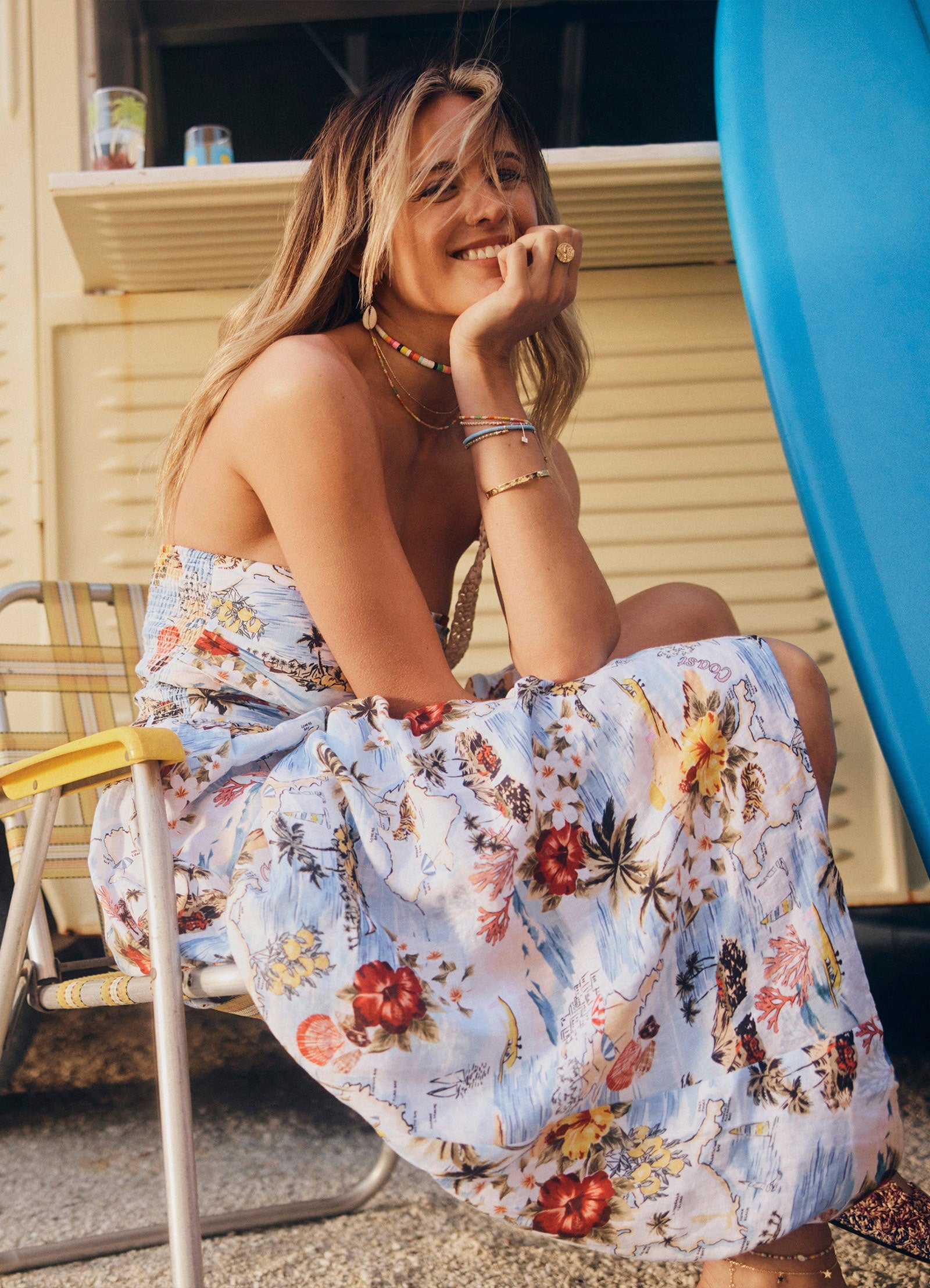 Coast To Coast Midi Dress in Powder Blue | Flowy Summer Dress for Beach, Vacation & Casual Outings