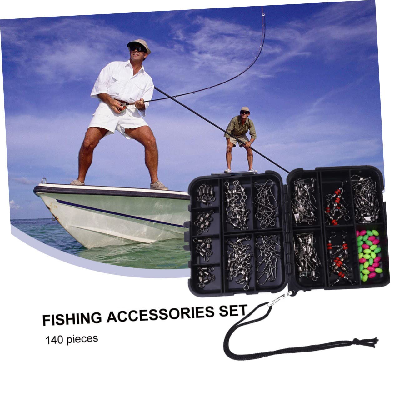 BESPORTBLE 140 Pcs Fishing Hook Kit with Lures & Accessories - Complete Multi-Purpose Fishing Gear Set for Freshwater & Saltwater Fishing - Perfect for Bass, Trout, and Ocean Fishing Trips