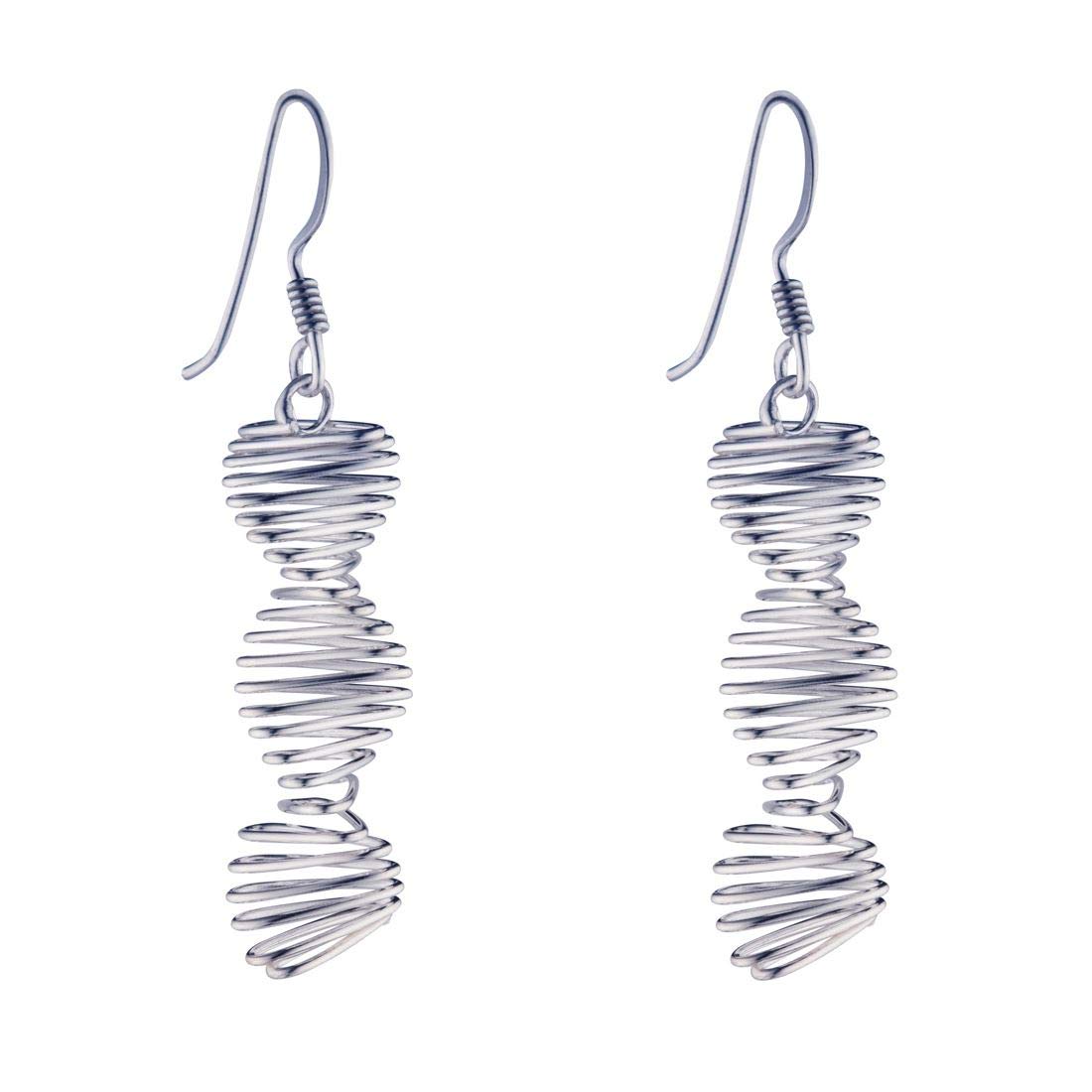 925 Sterling Silver Spiral Twist Helix DNA Dangle Earrings for Women | Hypoallergenic Fashion Jewelry Gift | Perfect for Parties, Weddings & Date Nights