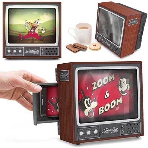 Vintage TV Style Magnifying Glass for Phone - Retro Phone Screen Enlarger with Stand - Perfect for Reading, Crafts & Elderly Use
