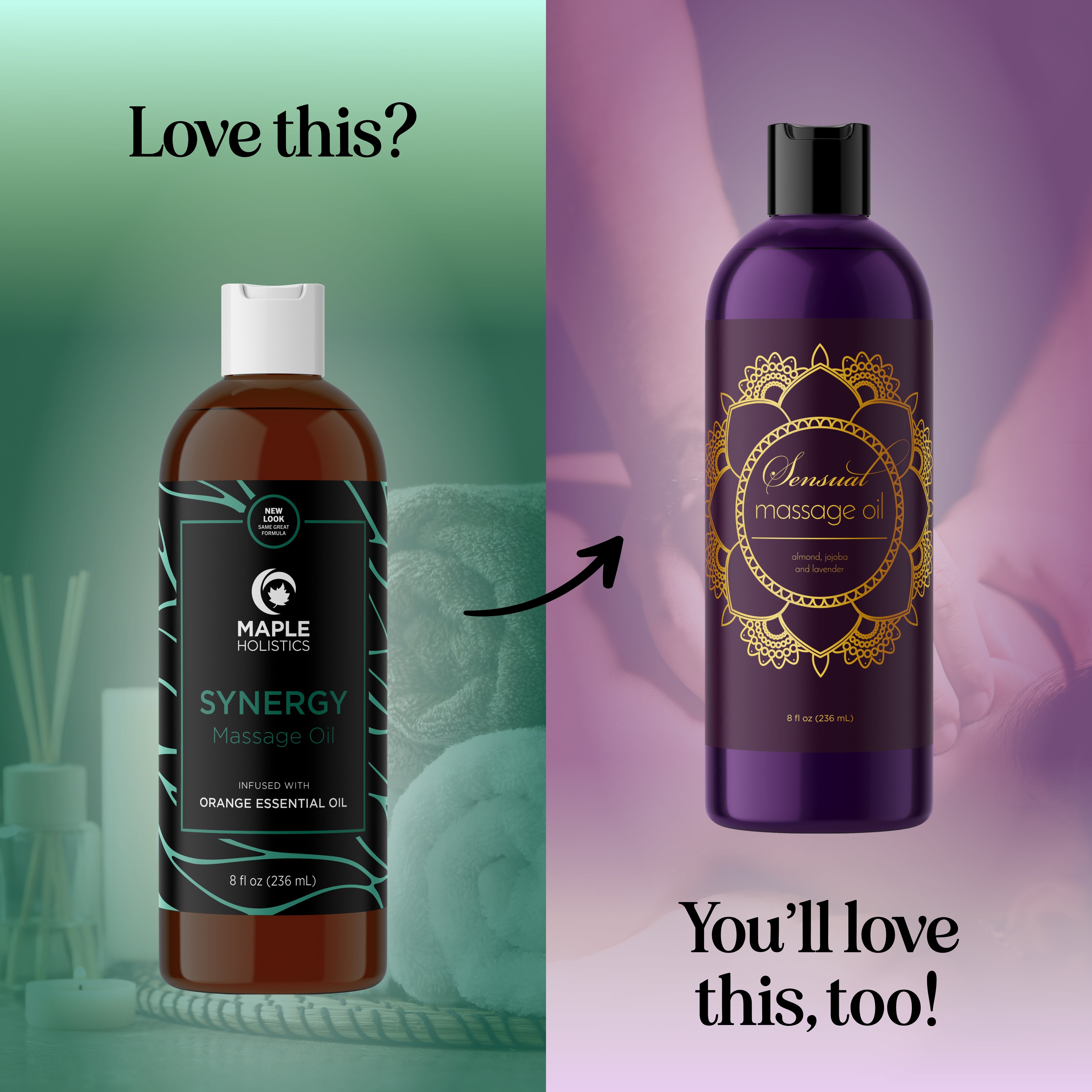 Premium Synergy Massage Oil for Relaxation & Pain Relief - 100% Natural Aromatherapy Essential Oil Blend - Perfect for Couples Massage, Spa & Home Wellness
