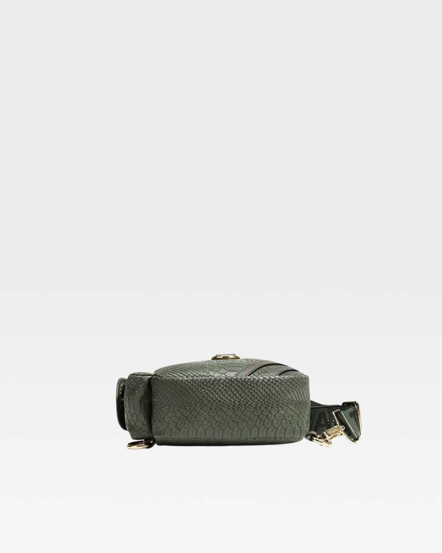 Apollo 1 Tear Drop Crossbody Bag for Women - Olive Green Leather Shoulder Purse - Perfect for Travel, Shopping & Everyday Use