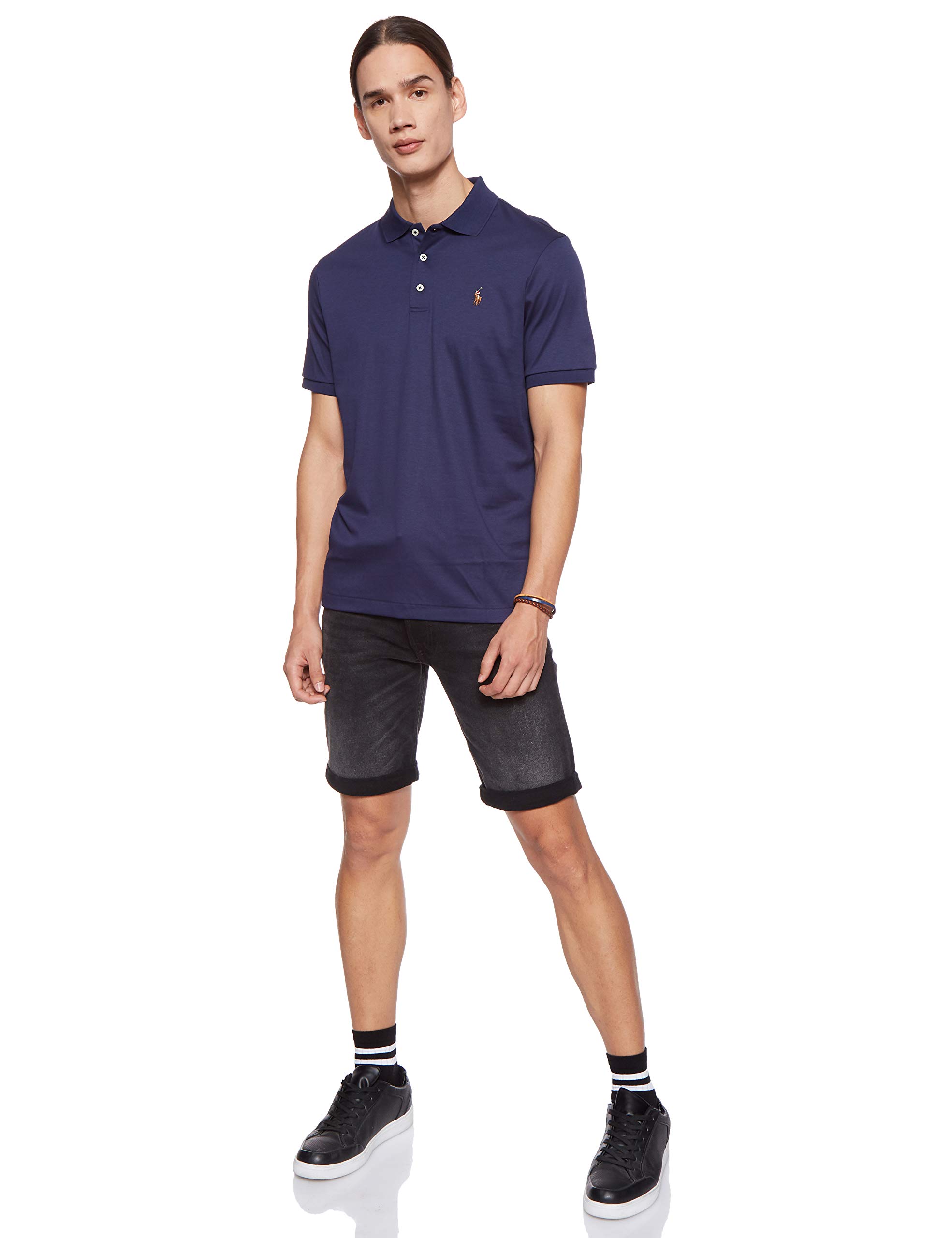Ralph Lauren Classic Fit Soft Cotton Polo Shirt for Men - French Navy Medium | Casual & Business Wear, Golf & Outdoor Activities