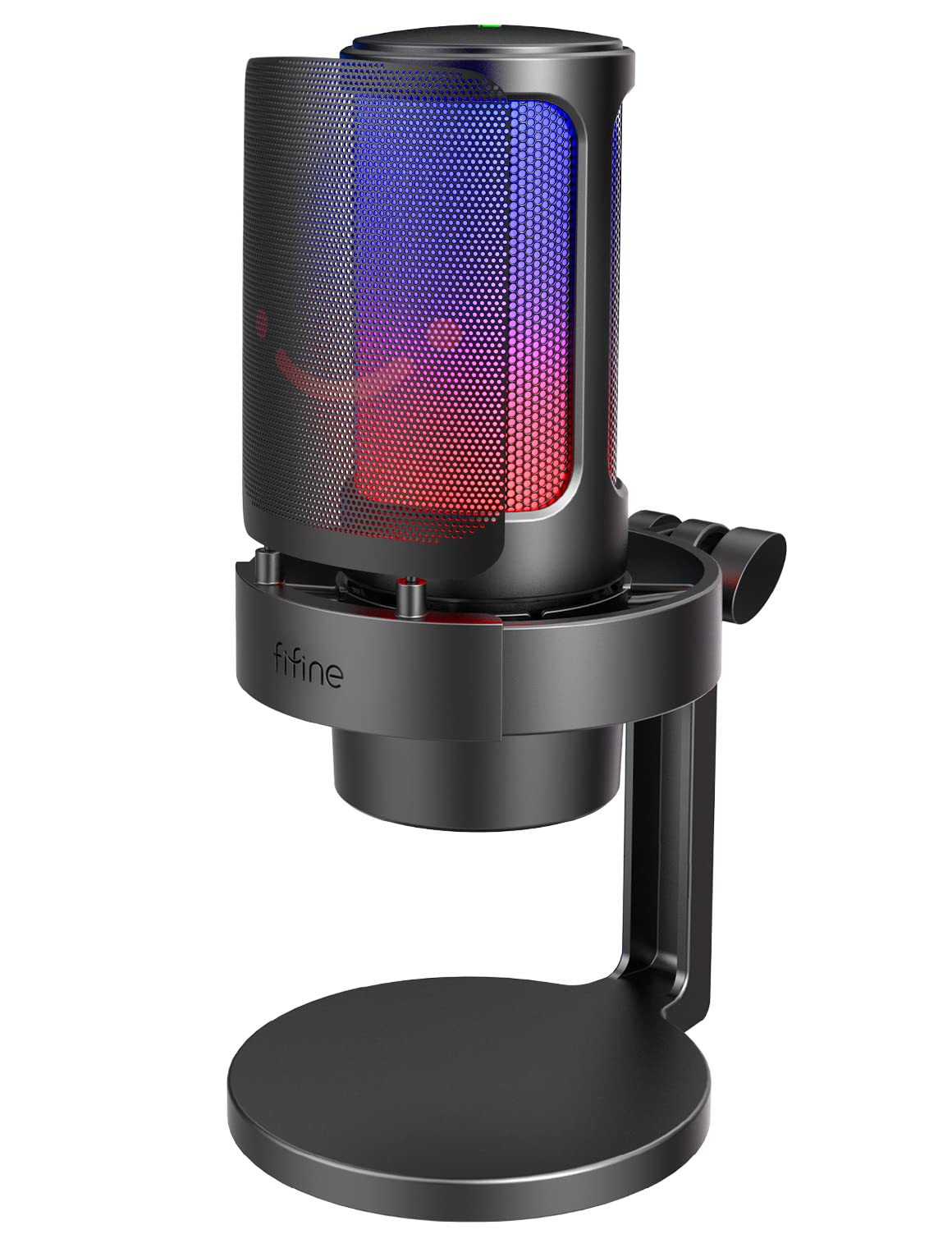 FIFINE A8 USB Gaming Microphone with RGB Lighting - Condenser PC Mic for Streaming, Podcasting, Recording on Computer, Mac, PS4, PS5 - Includes Pop Filter, Touch Mute, Headphone Jack & Adjustable Stand - Perfect for Twitch, Discord, YouTube & Home Studio Setups