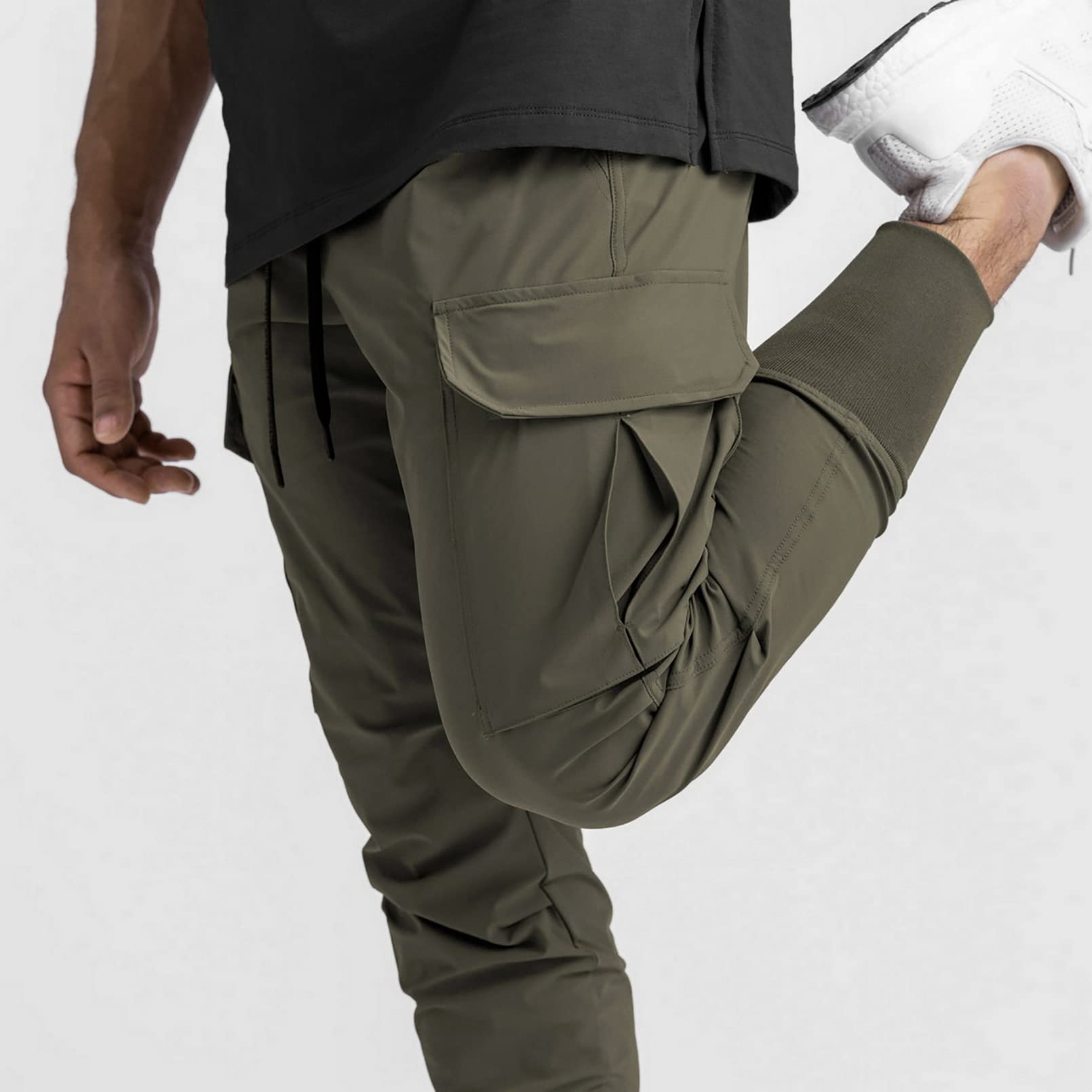 BOOMLEMON Men's Slim Cargo Jogger Pants - Lightweight Workout Track Pants for Gym, Running & Athletic Wear with Pockets | Comfortable Casual & Streetwear Style