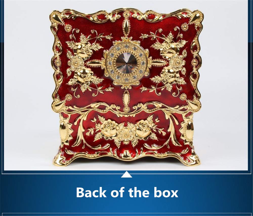 Luxury European Style Enamel Jewelry Box with Diamond Accents - Multi-Layer Princess Jewelry Storage Organizer for Women & Girls | Perfect for Dresser Top, Vanity Display & Gift Giving