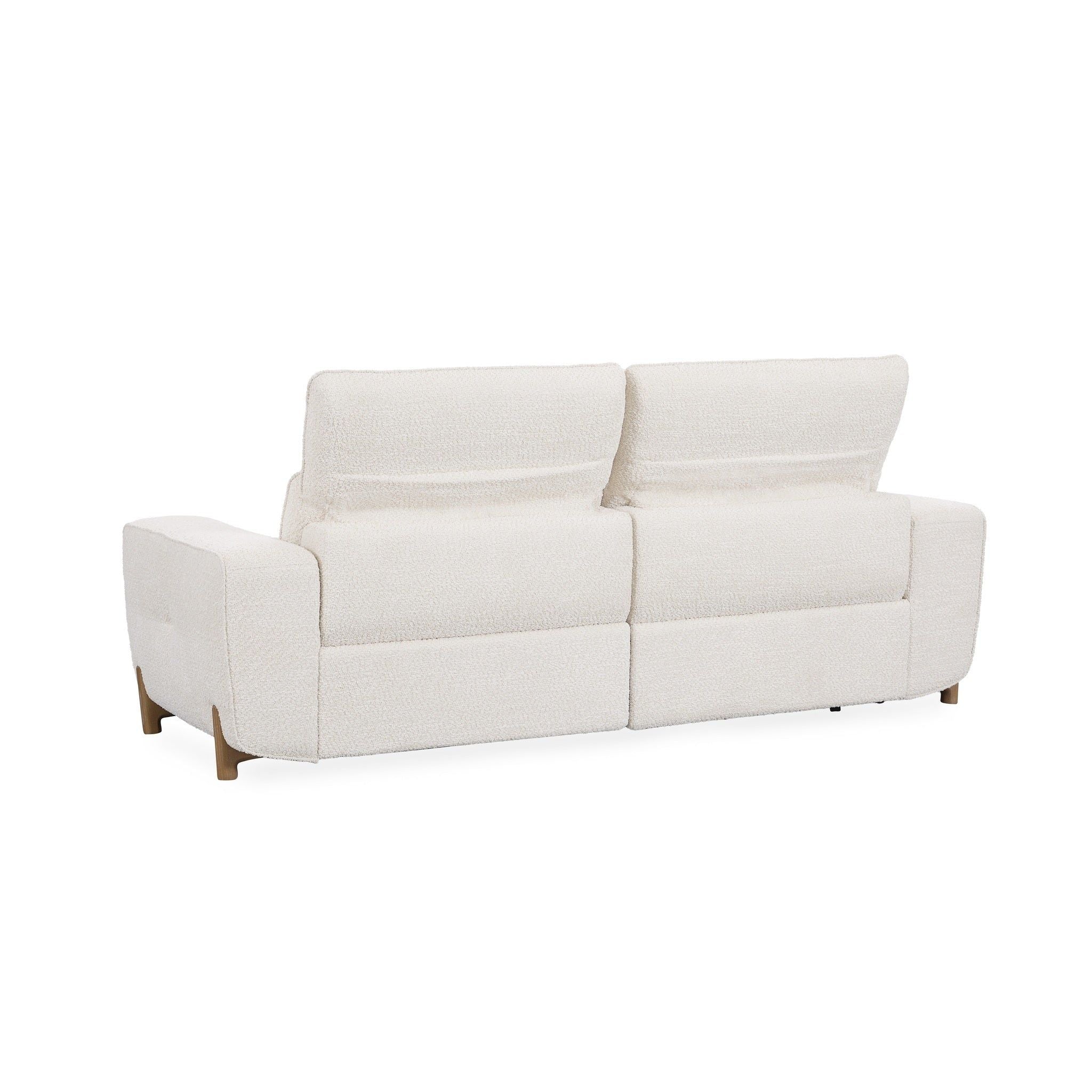Darrow Upholstered Power Recliner Sofa - White - Modern Electric Reclining Living Room Furniture for Home Theater & Relaxation