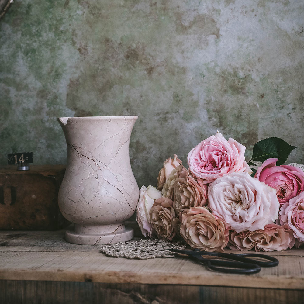 Elegant Marble Tulip Vase - Handcrafted Home Decor for Flowers & Centerpieces - Perfect for Weddings, Dining Tables & Living Room Decor
