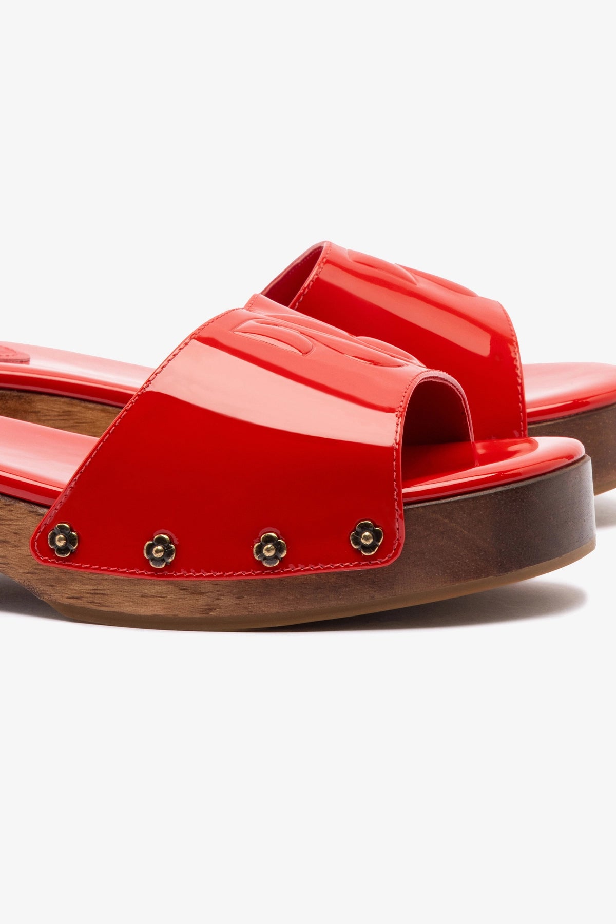 Zuzi Women's Mule Shoes in Scarlet Patent Leather - Comfortable Slip-On Loafers for Office, Casual Wear & Outdoor Walking