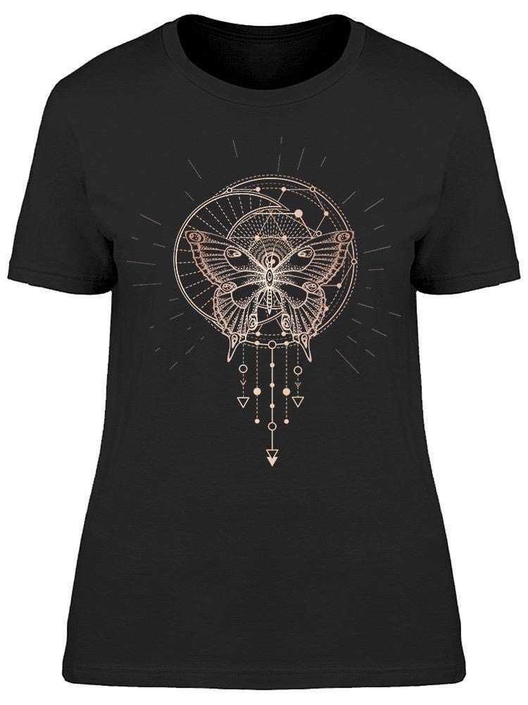 Hand Drawn Butterfly Geometric Print Women's T-Shirt - Soft Cotton Casual Tee for Everyday Wear, Street Style & Summer Outfits