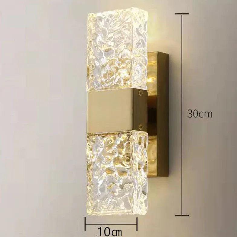 Modern Gold Pattern Glass Wall Lights - Elegant Home Decor for Living Room, Bedroom & Hallway - Perfect for Ambient Lighting & Interior Design