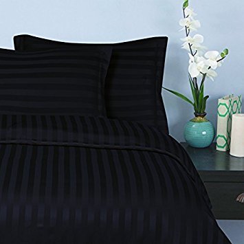 Premium 1500 Thread Count Egyptian Linen Duvet Cover Set - Soft, Wrinkle-Resistant, King/Cal King Size, Black Stripes for Luxurious Bedroom Decor | Perfect for Master Bedrooms, Guest Rooms & Hotel Style Comfort