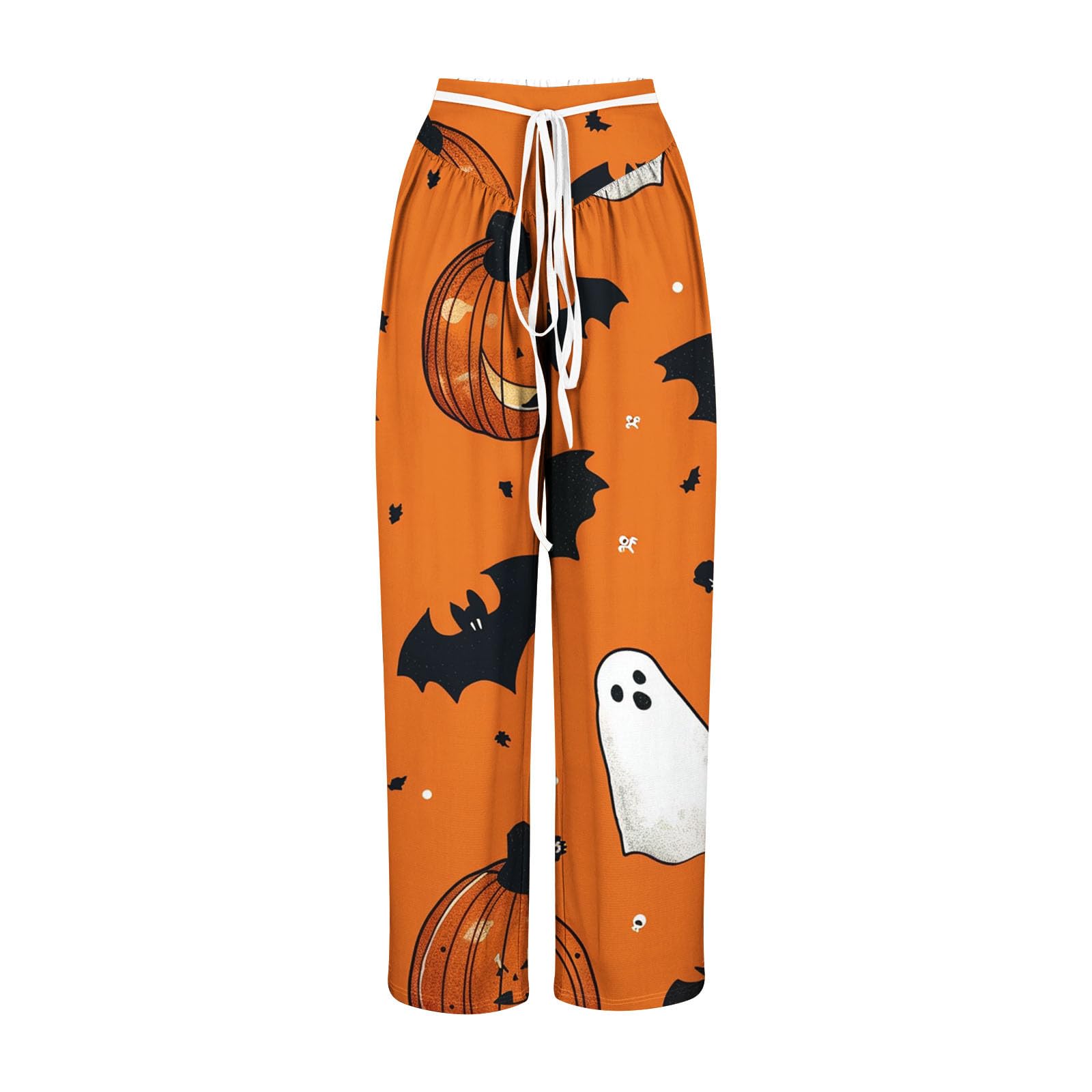 OOLYXXF Women's Halloween Lounge Sweatpants - Pumpkin Bat Ghost Print Yoga Pants, Y2K Casual Pants for Halloween Party & Cozy Fall Outfits | Perfect for Costume Parties, Pumpkin Patch Visits & Autumn Loungewear
