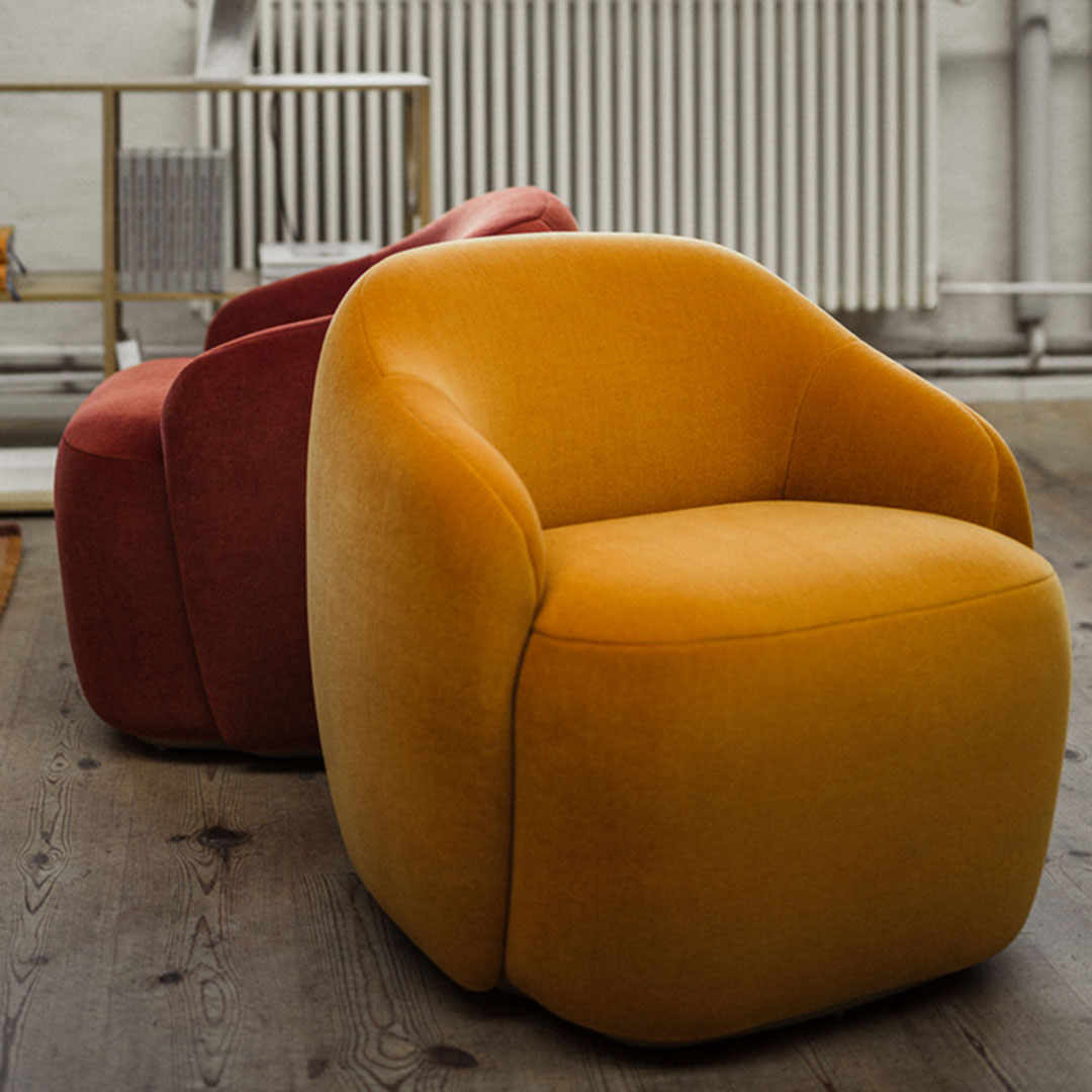 Barba Club Chair - Modern Accent Armchair for Living Room, Lounge & Office - Stylish Comfortable Upholstered Chair with Wooden Legs - Perfect for Home Decor, Reading Nook & Relaxation