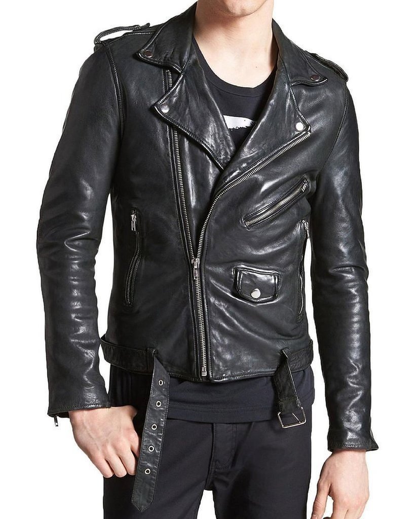Men's Bomber Rider Biker Jacket - Genuine Leather Slim Fit Motorcycle Jacket for Casual & Stylish Look - Perfect for Riding, Night Out, and Everyday Wear
