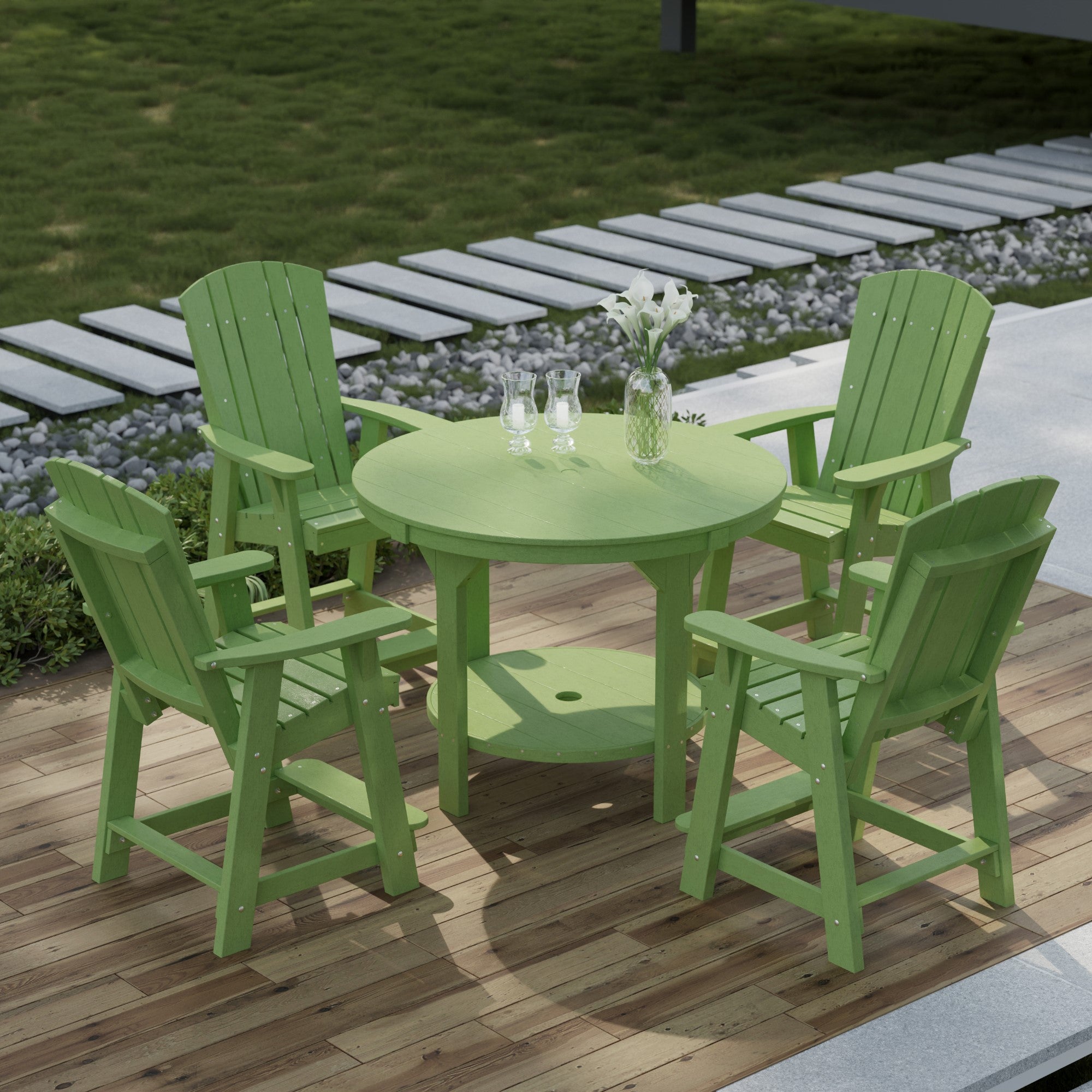 Heritage 5-Piece 48-Inch Pub Counter Height Dining Set - Perfect for Kitchen Islands, Breakfast Bars & Small Space Entertaining